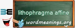 WordMeaning blackboard for lithophragma affine